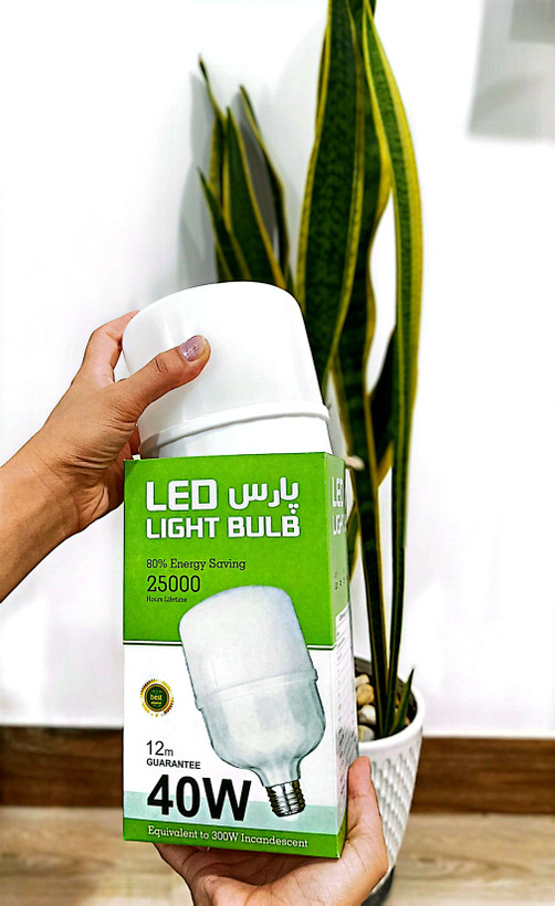 لامپ 40 وات استوانه ای مهتابی پارس E27